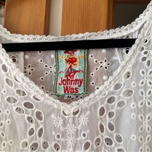 Johnny Was White Eyelet top/dress